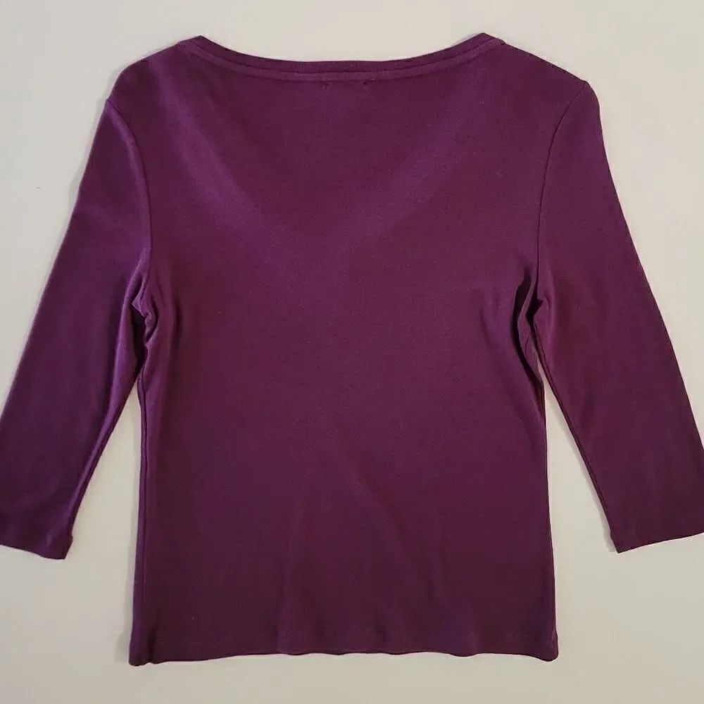 Talbots Ruffle V-neck Top - Picture 9 of 9
